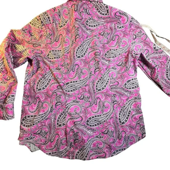 LAUREN by RALPH LAUREN Pink Paisley Button Down Shirt - Picture 3 of 11